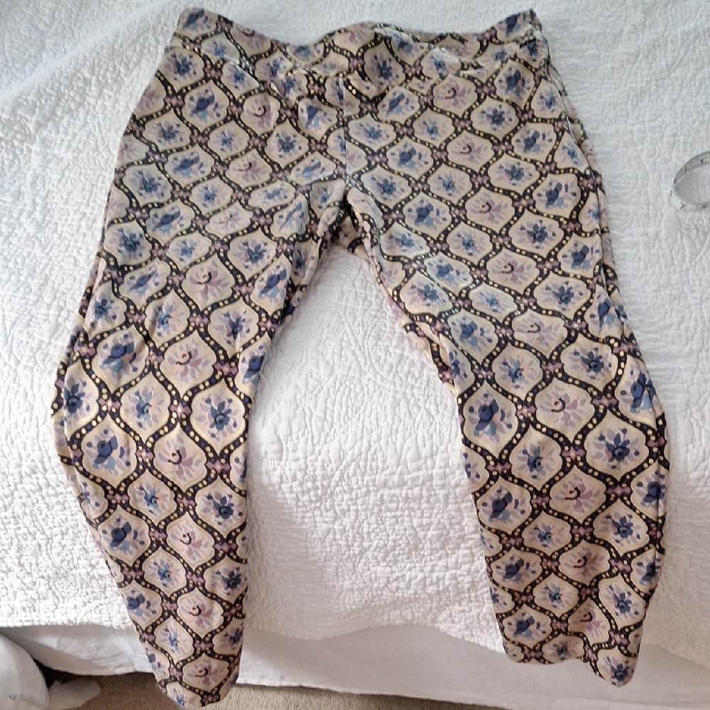 Soft Surroundings 2x Black Gold Tan Blue Pink Purple Pants